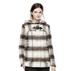 NWT Women's Thakoon for DesigNation Kohl's Plaid Hooded Flannel Coat Sz Medium